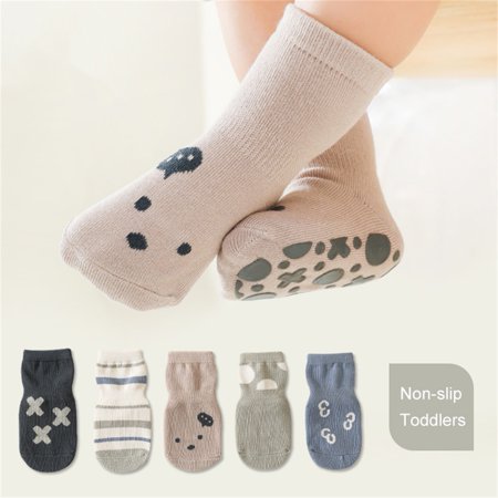 

1 Pair Toddler Socks Super Soft Wear-Resistant Cotton Non-Slip Baby Floor Solid Socks for Home