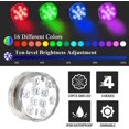 thumbnail image 2 of Luces LED sumergibles, luces LED sumergibles RGB con control remoto a prueba de agua para fuentes, jardines, cubos, botes, fantasmas, luces de buceo, luces de piscina, luces subacuáticas, 2 of 5