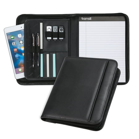 pad padfolio samsill junior zipper professional leather x10 inclued tablet pocket writing inch interior staples dialog displays option button additional
