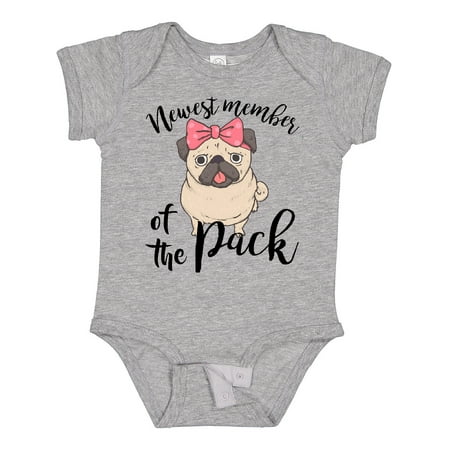 

Inktastic Pug - Newest Member of the Pack Gift Baby Girl Bodysuit