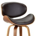 thumbnail image 4 of Armen Living Solvang 30" Mid-Century Swivel Bar Height Barstool in Brown Faux Leather with Walnut Wood, 4 of 5