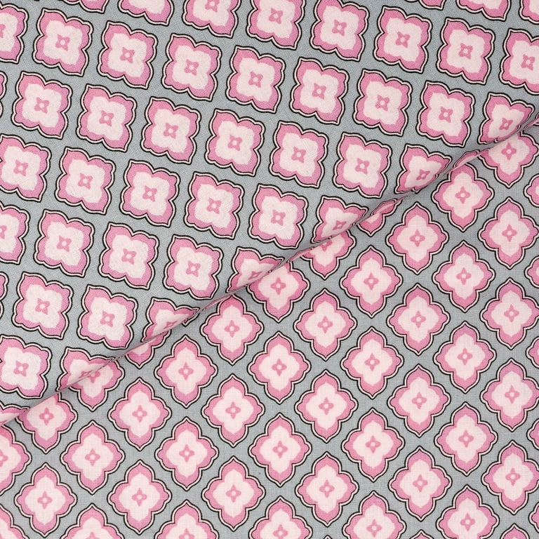 Waverly Inspirations Cotton 44 Floral Pink-Grey Color Sewing Fabric by the  Yard 