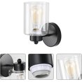 thumbnail image 5 of Aplique de pared negro mate con pantalla de vidrio transparente, aplique de pared negro mate para baño de 1 luz., 5 of 5