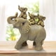 thumbnail image 4 of Adorno de resina/juego de elefantes bebés montando una estatua de elefante animal amarillo 4 piezas, 4 of 8