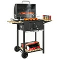 thumbnail image 1 of Outsunny Barbecue au Charbon de 20 Pouces avec Poêle à Charbon Réglable Barbecue, 1 of 10
