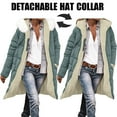 thumbnail image 2 of Dazajoo Long Womens Winter Coat Fleece Lined Sherpa Quilted Puffer Jackets with Hood Zip Up Thicken Warm Coats,Mint Green,S, 2 of 10