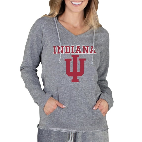 Women's Concepts Sport Gray Indiana Hoosiers Mainstream Lightweight Terry Pullover Hoodie
