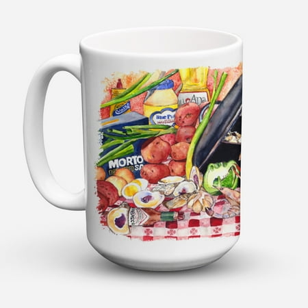 

Carolines Treasures 8825CM15 Gumbo and Potato Salad Coffee Mug 15 oz 15 ounce multicolor