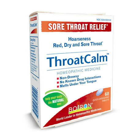 Boiron ThroatCalm Sore Throat Relief Tablets, 60 (Best Homeopathic Remedy For Sore Throat)