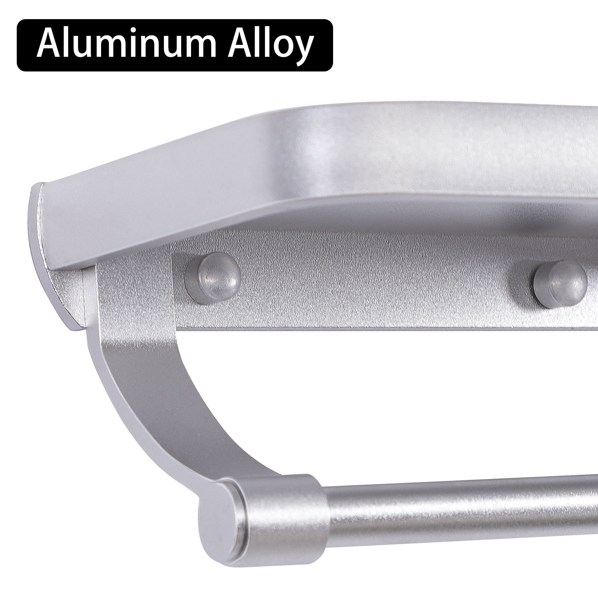 Uxcell Toilet Paper Tissue Holder with Phone Shelf Aluminum Alloy Matte Silver