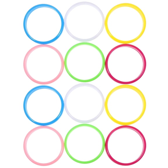 DESIGNICE 12pcs/set Fashion Plastic Bangle Bracelets Random Color Bracelet for Women Children Decoration Use