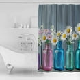 thumbnail image 4 of 72x78 Inch Shower Curtain Daisy Flower Bathroom Decor Waterproof Fabric Bathtub Bath Curtains Decorative Blue Pink Bottle Floral Farmhouse Wooden Extra Long Shower Curtain Set with Hooks, 4 of 6