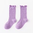 thumbnail image 2 of EnJoCho Girls Spring And Summer Mid Thigh Socks Solid Color Mesh Breathable Combed Cotton Ruffle Cute Socks Toddler Baby Kids Boys Girls Soft Cute Casual Socks School Home Indoor&Outdoor Wear, 2 of 9