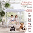 thumbnail image 5 of ELLEGNT Adjustable Canopy Kids Swing – 2-Seater Outdoor Porch Lounge Chair for Patio, White, 5 of 9