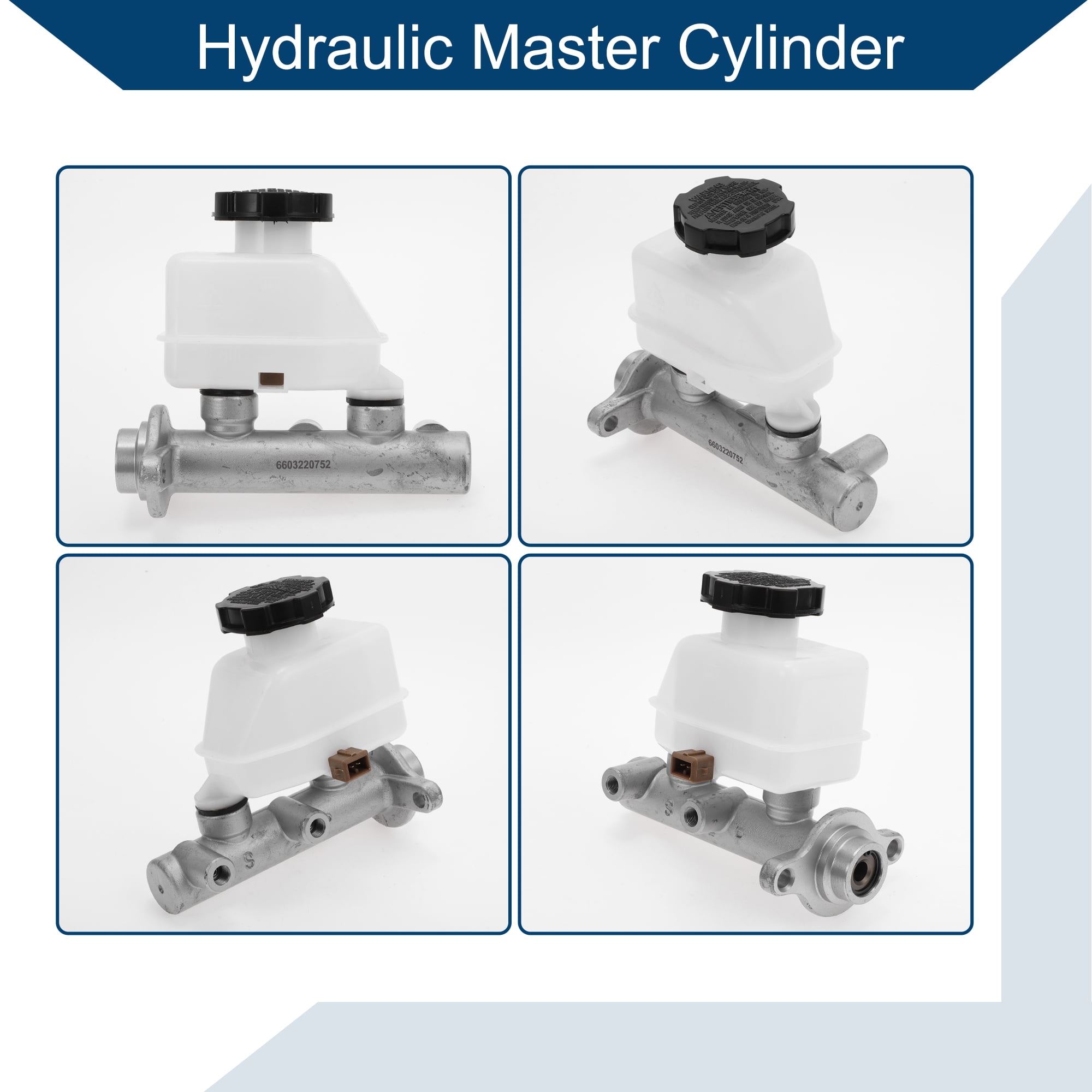 Unique Bargains No.5851029010 Brake Master Cylinder with Reservoir for Hyundai Elantra 1996-2000 Engine Compartment Hydraulic Master Cylinder Durable Aluminum Alloy Plastic 1 Pc Silver Tone White