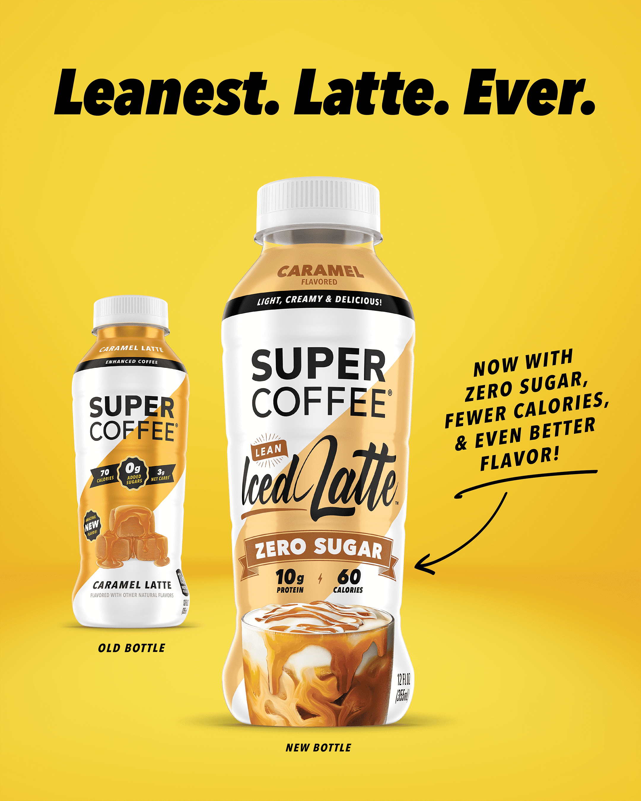 (3 pack) Super Coffee Caramel Latte Iced Coffee Bottle 12 fl oz