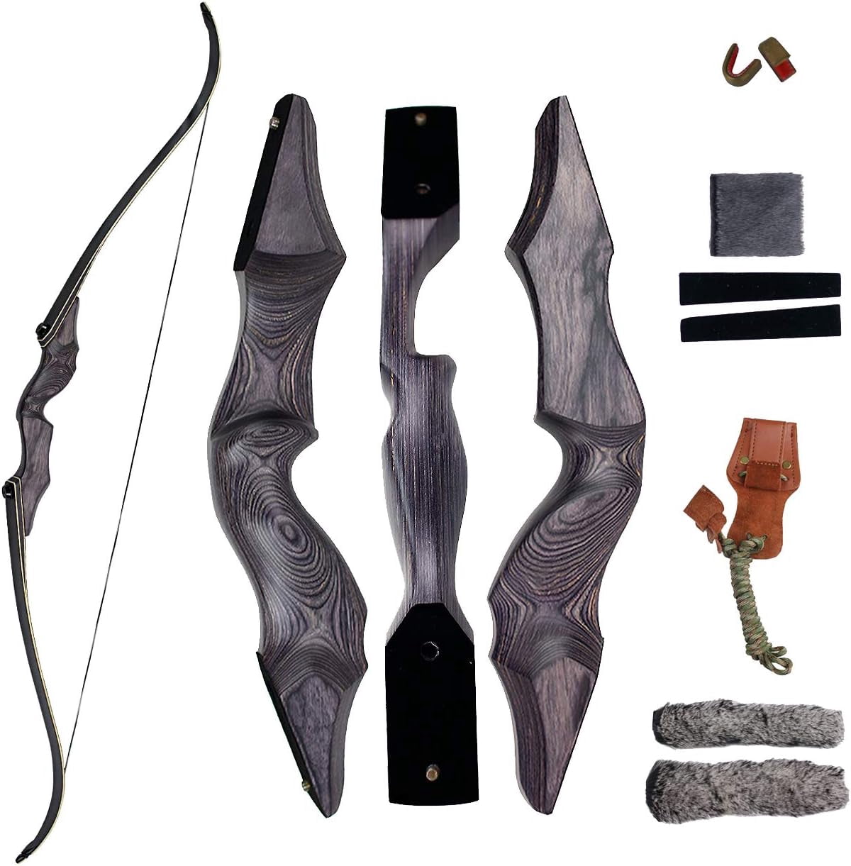 Arc Recourbé 60" 25-60lbs Démontable + Flèches Carbone - Surwolf - Chasse & Cible