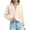 Beige, variant on Timegard Hoodies for Women Cropped Sweatshirts V Neck Drop Shoulder Pullover Loose Long Sleeve Tops