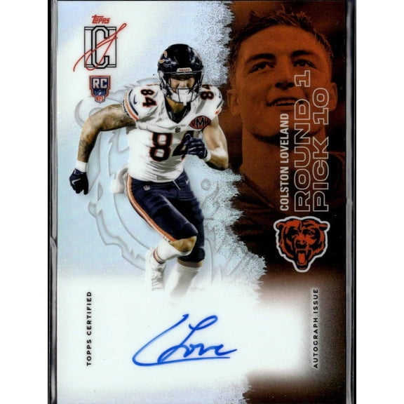 2025 Topps Certified Colston Loveland #113 Autograph RC Football Card Chicago Bears Chicago Bears NFL Autographed Football Trading Card