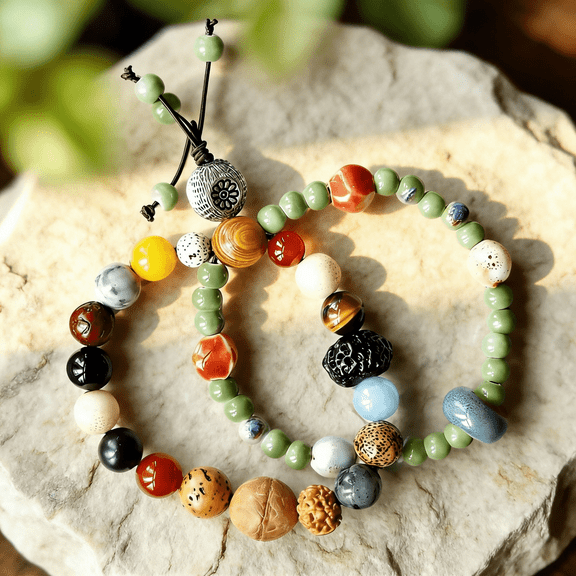 Hodao Bohemian Style Exquisite Multi - Colored Mixed Beads Artisan Bracelet