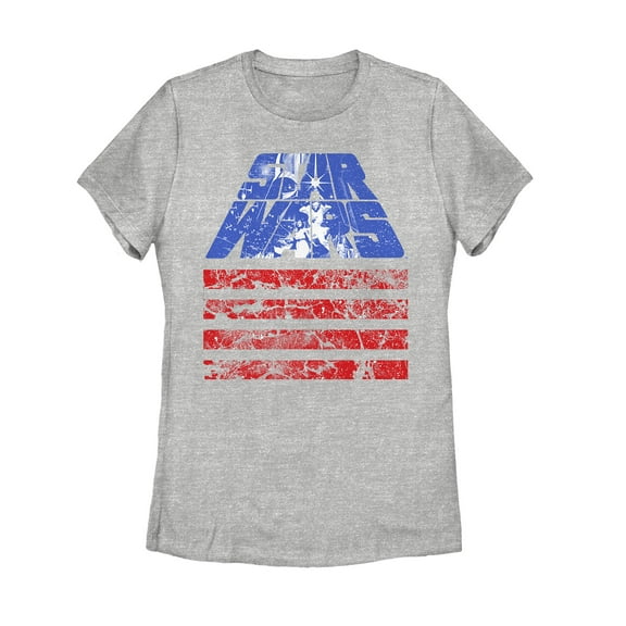 Women's Star Wars Fourth of July Logo Graphic Tee Athletic Heather Small