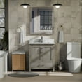 thumbnail image 2 of Lexora Home Jacques 30" Carrara Marble Top Single Vanity in Distressed Gray, 2 of 9