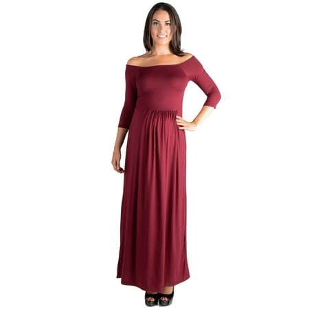 

24/7 Maternity Off Shoulder Maxi Dress