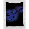 Music Tapestry, Electric Guitar Bass in Dark Tones Rock and Roll Pop Themed Oldies Instrument Design, Wall Hanging for Bedroom Living Room Dorm Decor, 60W X 80L Inches, Navy Blue, by Ambesonne