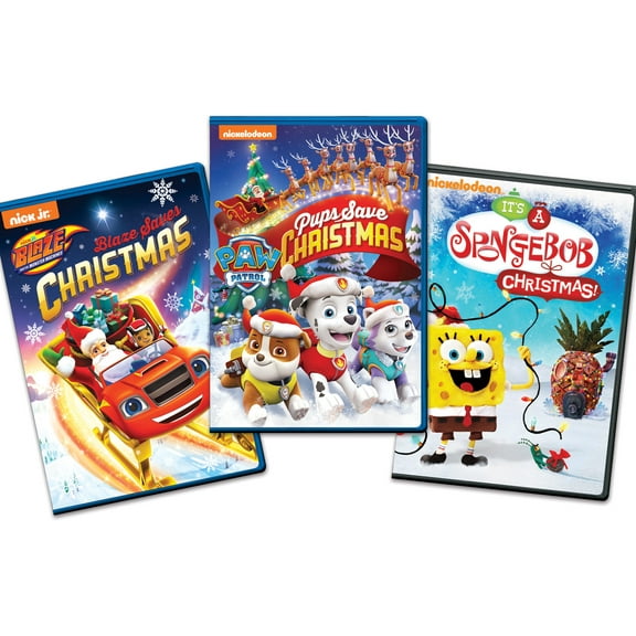 Paw Patrol: Pups Save Christmas/Blaze Saves Christmas/Spongebob Squarepants Christmas - Holiday 3 pack Bundle