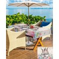 thumbnail image 4 of Spring Easter Outdoor Tablecloth - 54x54 Inch Square Dining Table Cover, Rustic Bunny Eggs Eucalyptus Leaves Botanical Waterproof Outdoor Table Cloth with Umbrella Hole & Zipper for Patio, 4 of 5