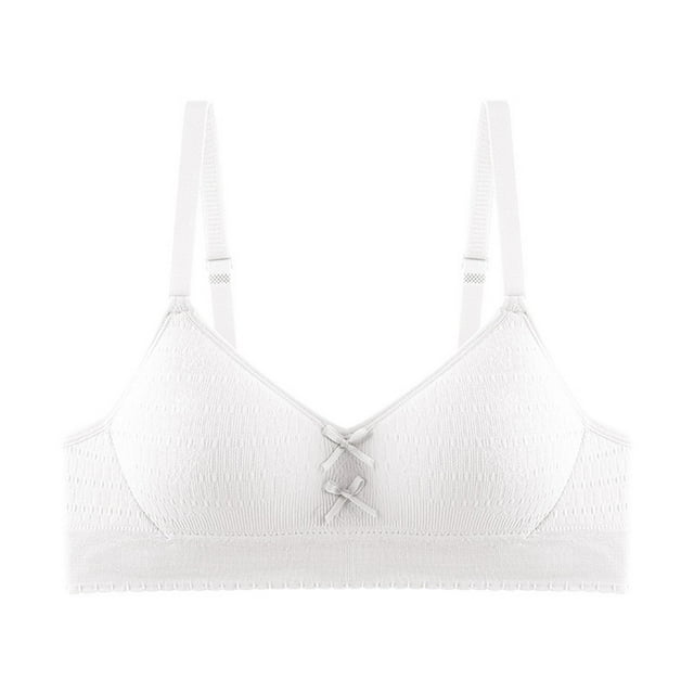 14-18Y Bras For Teens Solid Color Soft Comfortable Breathable Children Thin Style Student Bra Underwear White C