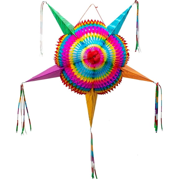 Fiesta Wraps Large Authentic Handmade Star Pinata, Multicolor, 32"