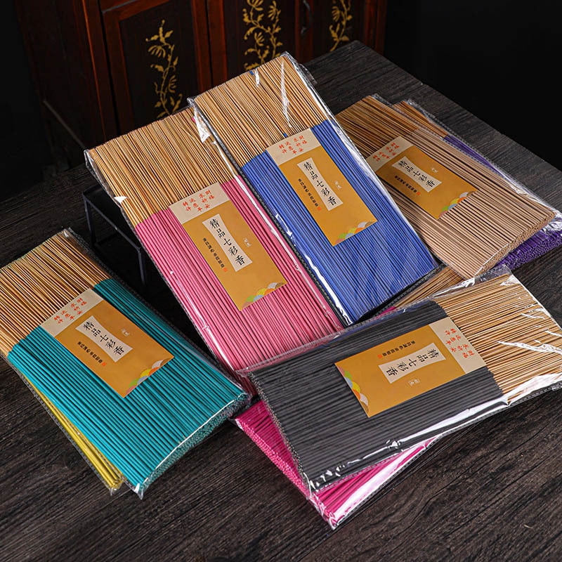Zhuge Incense Sticks for Home Buddhist Worship (Bamboo Sticks), Temple Incense with Minimal Smoke for Worshipping Buddha，Purple