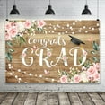 thumbnail image 3 of Rustic Wood Graduation Backdrop Eucalyptus Leaves Boho Floral Congrats Grad Class of 2025 Decorations Background Pink Flower Congratulations Graduate Prom Baby Shower Banner Photo Booth, 3 of 10