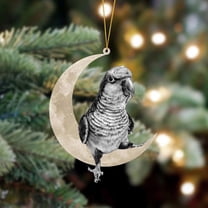 1X Pendant Clearance! Animals Sitting on The Moon Ornaments for Christmas Tree Doubleprinted Acrylic Hanging Pendant for Christmas Tree Decorations Window Wall Hanging Ornament Living Room