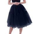 thumbnail image 4 of PUMISAS Puffy Mid-Length Skirts For Women Soft High Elastic Waist Skirts Solid Color Casual Loose Dancing Skirts, 4 of 4