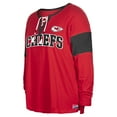 thumbnail image 2 of Women's New Era Red Kansas City Chiefs Plus Size Lace-Up Notch Neck Long Sleeve T-Shirt, 2 of 3