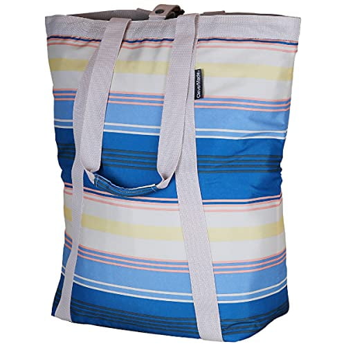 Backpack Beach Tote with Mesh Bottom Large Bag Great for Beach Days and Weekend Trips Comfortable Carry Straps and Backpack Straps for Dual Carry Options Blue Cream Walmart
