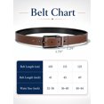 thumbnail image 3 of Punplita Men's Leather Dress Belt, Two Colors in One Black & Brown, Classic Prong Buckle, 3 of 6