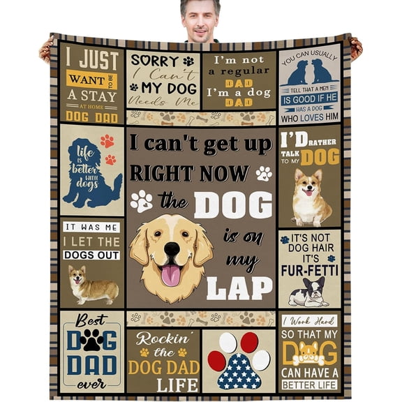 Dog Dad Gifts for Men, Dog Dad Gifts Blanket 50" x60, Gifts for Dog Dad, Gifts for Gog Lovers, Best Dog Dad Ever, Dog Dad, Best Gifts for Dog Owners