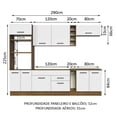 thumbnail image 3 of Cocina Integral Completa Modular Madesa Agata 290cm MB 01, 3 of 5