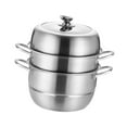 thumbnail image 2 of jinwen Stainless Steel Steamer Pot with Lid Cookware Pot for Vegetable ing Kitchen 26cm, 2 of 9