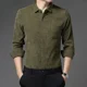 thumbnail image 4 of Camisas de hombre de pana azul lisas para hombre elegantes con cuello moda 2024 Asia original xxl tops casual normal hipster oferta, 4 of 5