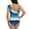 thumbnail image 5 of Goofa Christmas Snowflakes Pattern Women's One Piece Swimsuits Tummy Control Bathing Suits Asymmetric One Shoulder Swimwear-X-Large, 5 of 6