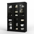 thumbnail image 4 of 100% Solid Wood 48.5" Pantry China Cabinet with Clear Glass Doors and Adjustable Shelves, 4 of 6