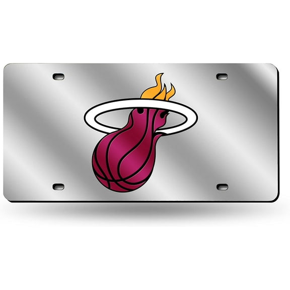 Miami Basketball Heat Acrylic License Plate Laser Tag