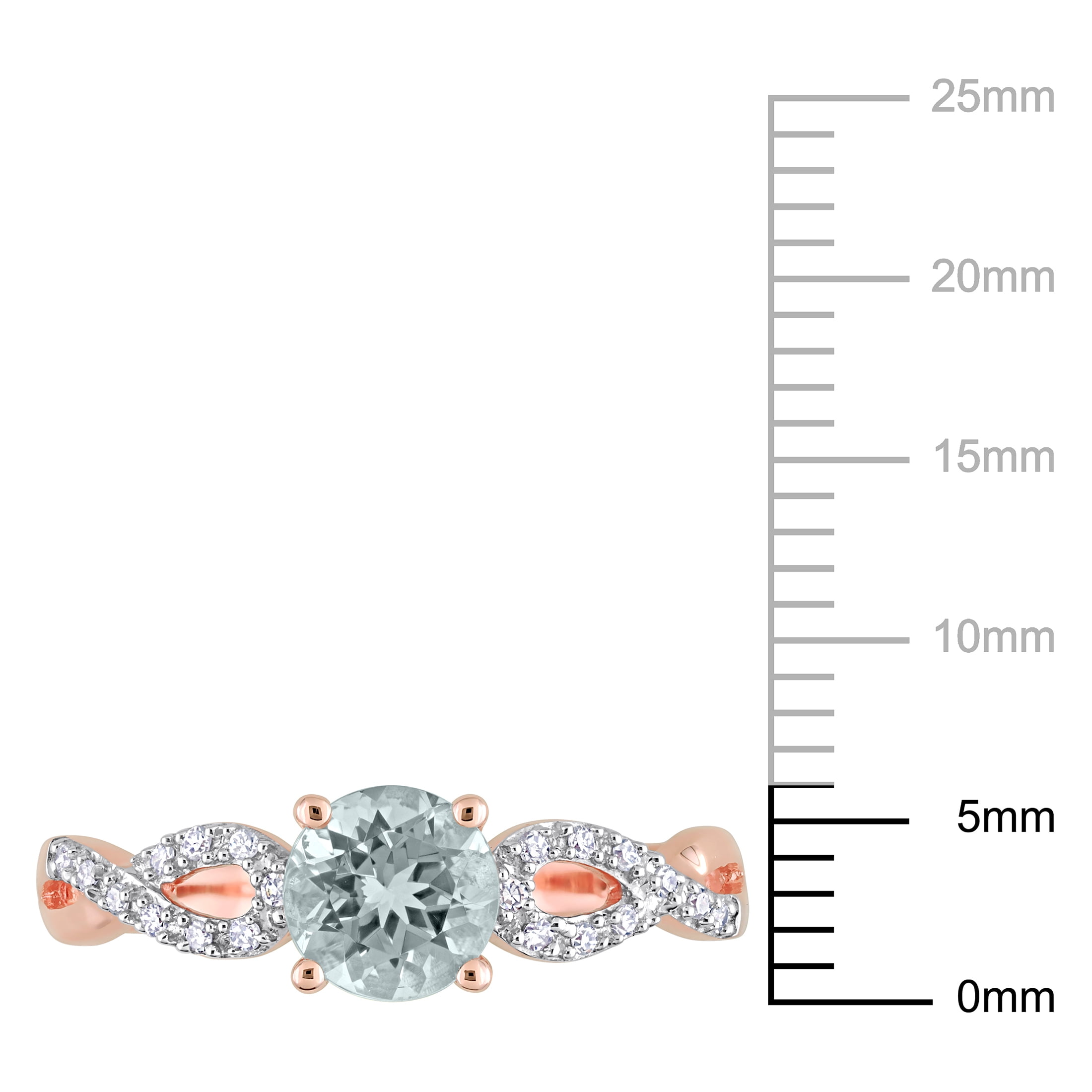 Everly Women's Aquamarine 10k Rose Gold Ring