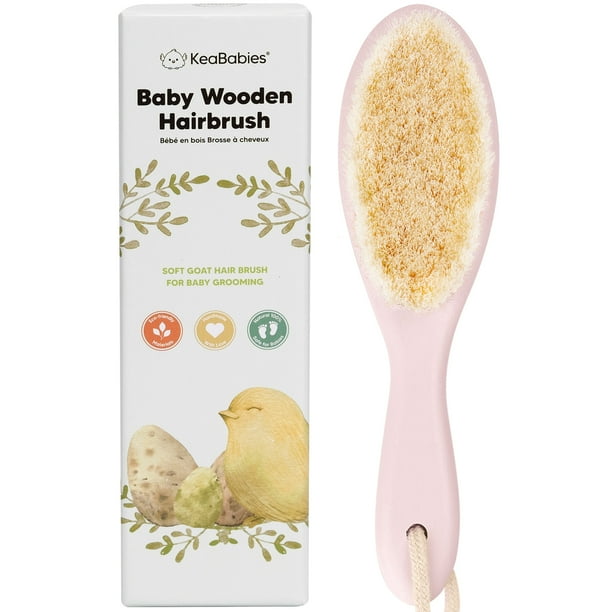 KeaBabies Baby Hair Brush, Oval Cradle Cap Brush, 7.6" Newborn