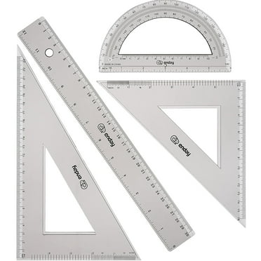 Enday Kids Math Tool Kit with Plastic Ruler, 4-Piece