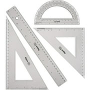 Enday Kids Math Tool Kit with Plastic Ruler, 4-Piece